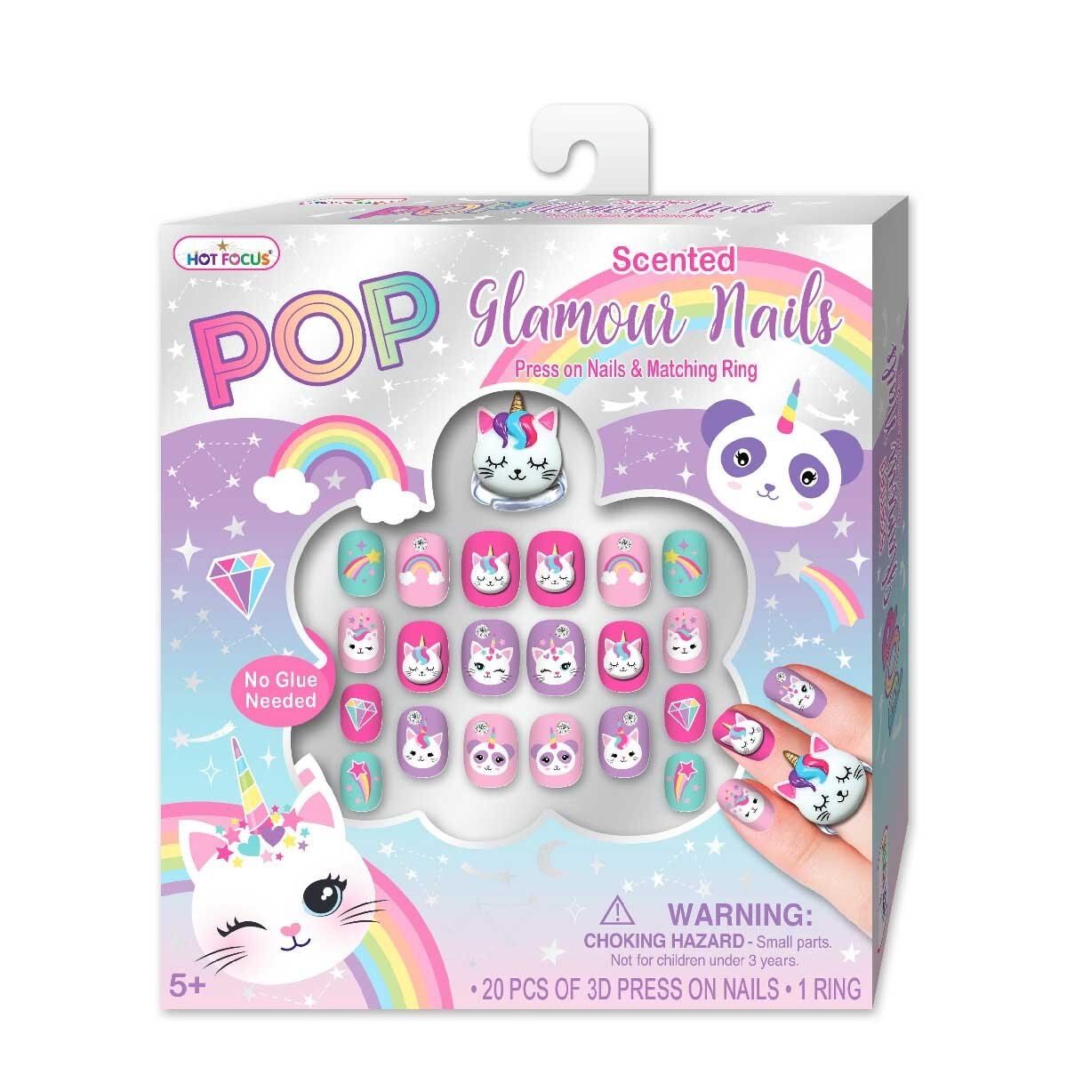 Juego de Uñas Glamorosas con Aroma Caticorn Hot Focus