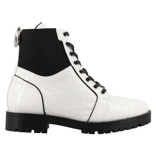 Bota Estilo Combat de Punta Redonda Color Blanco Westies