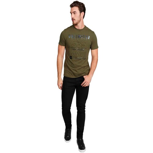 Playera Verde Militar para Caballero G By Guess