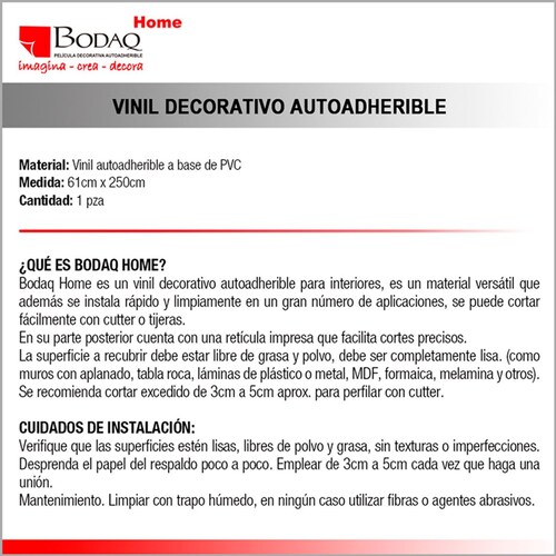 Vinil Decorativo Auto Aadherible Blanco Mate Bodaq Home