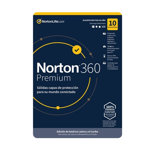Norton 360 Premium 10 Dispositivos 1 Año