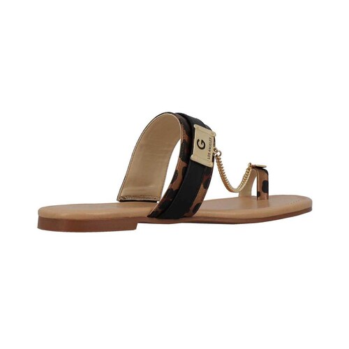 Sandalia con Silueta Tipo Flat con Cadena Color Negro G By Guess