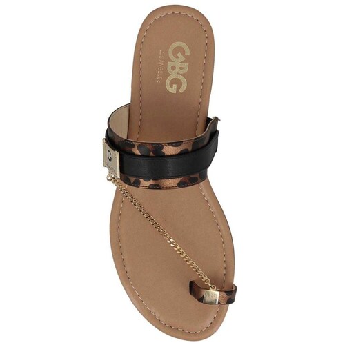 Sandalia con Silueta Tipo Flat con Cadena Color Negro G By Guess