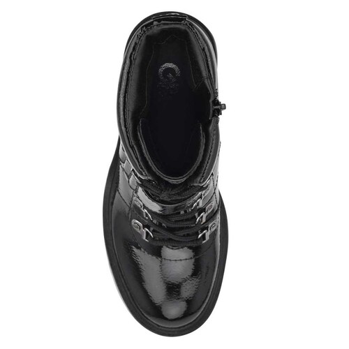 Botín con Tacón de Bloque Color Negro Combinado G By Guess