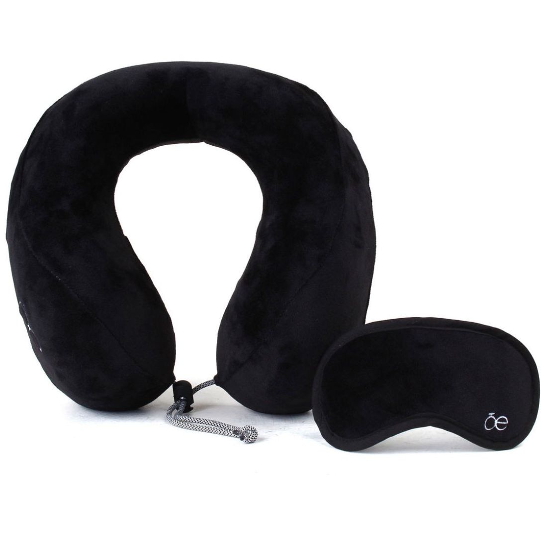 Almohada de Viaje Ergon mica con Antifaz Negro Cloe