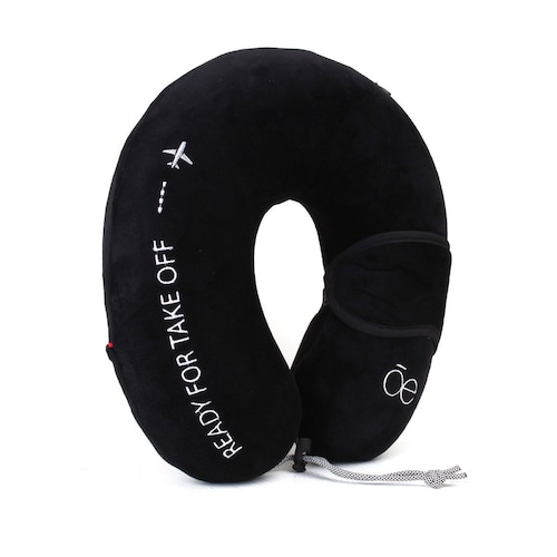 Almohada de Viaje con Antifaz Negro Cloe