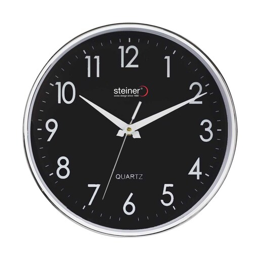 Reloj de Pared Steiner Negro con Plata Modelo Tld-35045A-Bk