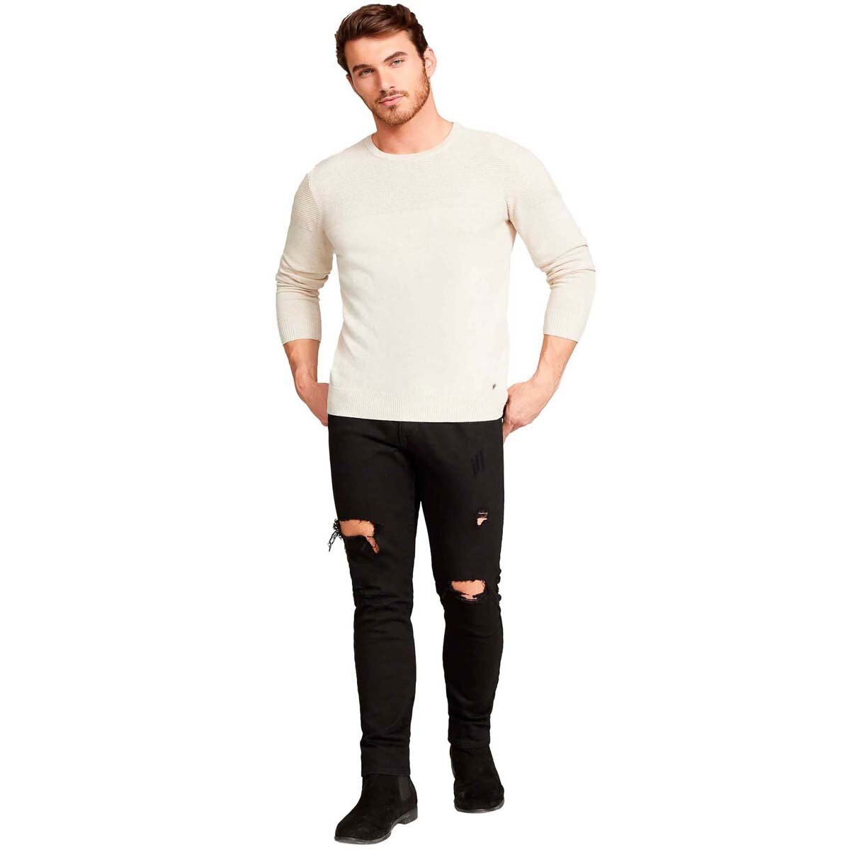 Suéter Blanco para Caballero G By Guess