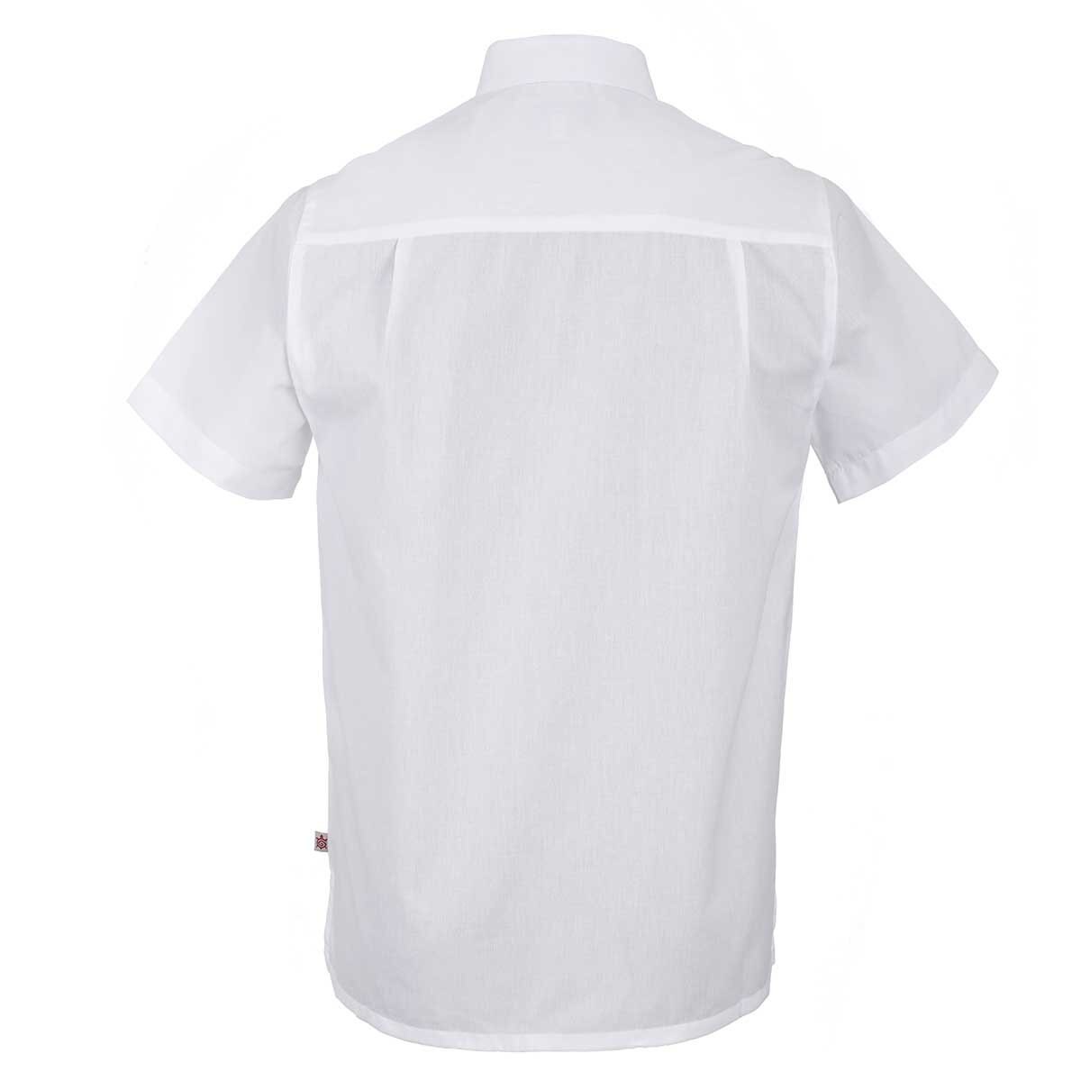 Guayabera para Caballero Manga Corta Blanca con Alforzado Picueta Cancumisa