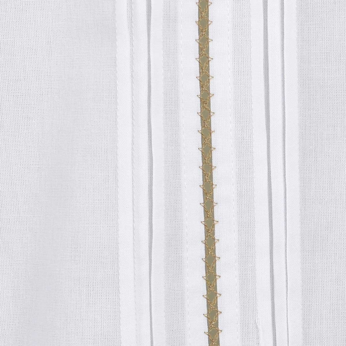 Guayabera para Caballero Manga Corta Blanca con Alforzado Picueta Cancumisa