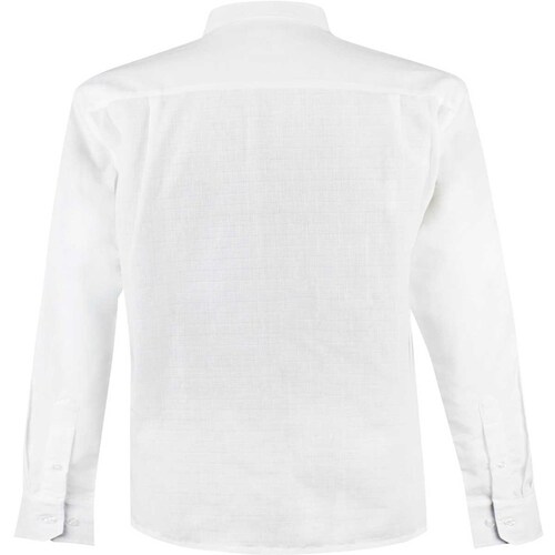 Guayabera para Caballero Manga Larga Blanca con Alforzado Pin Point G Candila