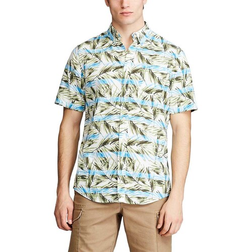 Camisa Manga Corta Blanco Combinado para Hombre Chaps