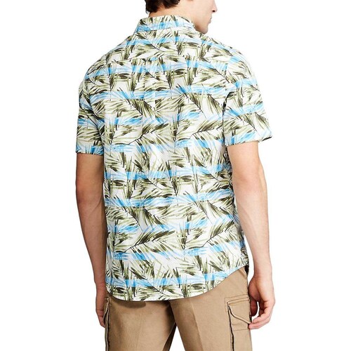 Camisa Manga Corta Blanco Combinado para Hombre Chaps