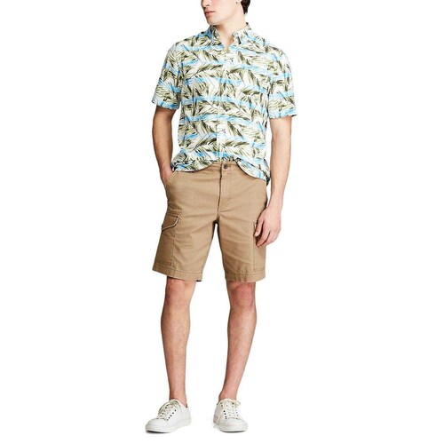 Camisa Manga Corta Blanco Combinado para Hombre Chaps