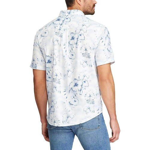 Camisa Manga Corta Floral Blanco Combinado para Hombre Chaps