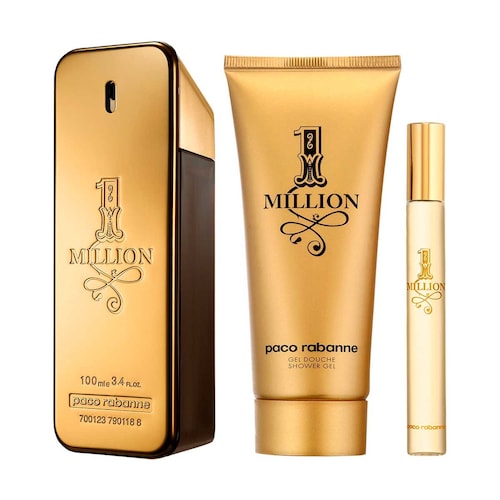 Estuche para Caballero, Paco Rabanne, One Million, Edt 100 Ml + Gel de Ducha 100 Ml + Spray de Viaje 10 Ml