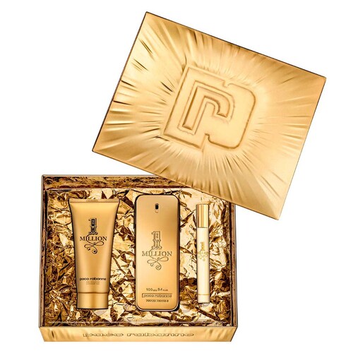 Estuche para Caballero, Paco Rabanne, One Million, Edt 100 Ml + Gel de Ducha 100 Ml + Spray de Viaje 10 Ml