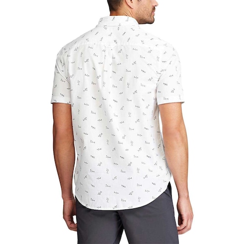 Camisa Manga Corta Blanco Combinado para Hombre Chaps