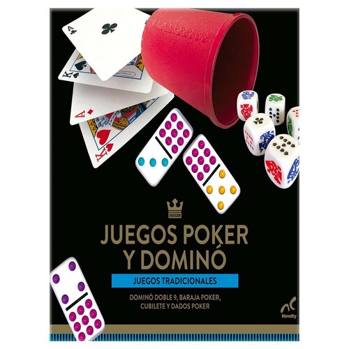 Juego de Mesa Poker Y Domino Doble 9 Foil Novelty