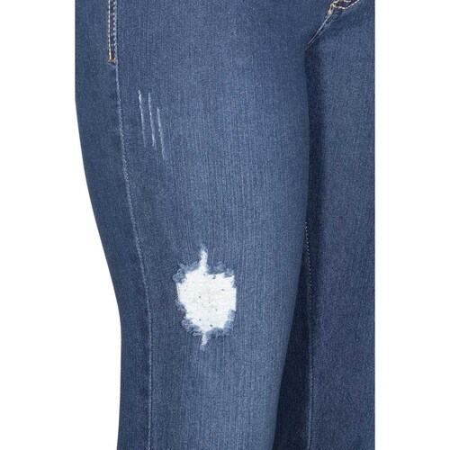 Jeans Skinny con Destrucción Limoncello
