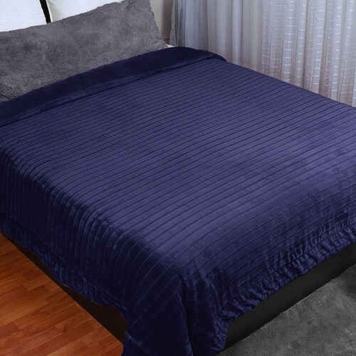 Cobertor Tipo Edredón Color Azul Mink Prestige - Matrimonial