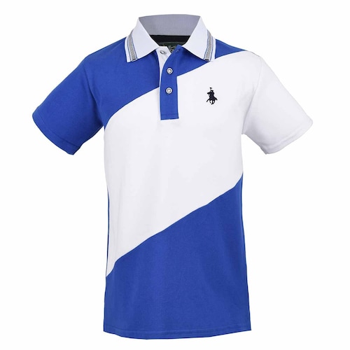 Camisa Polo Azul Combinado para Niño Royal Polo Club Modelo 229602-1