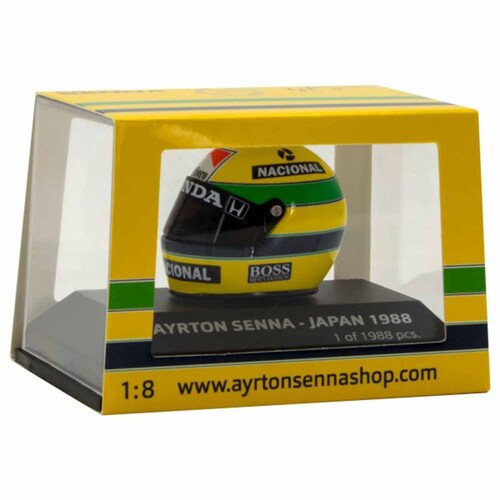 Casco Amarillo a Escala 1:8 Ayrton Senna Classic Modelo Asmc16500