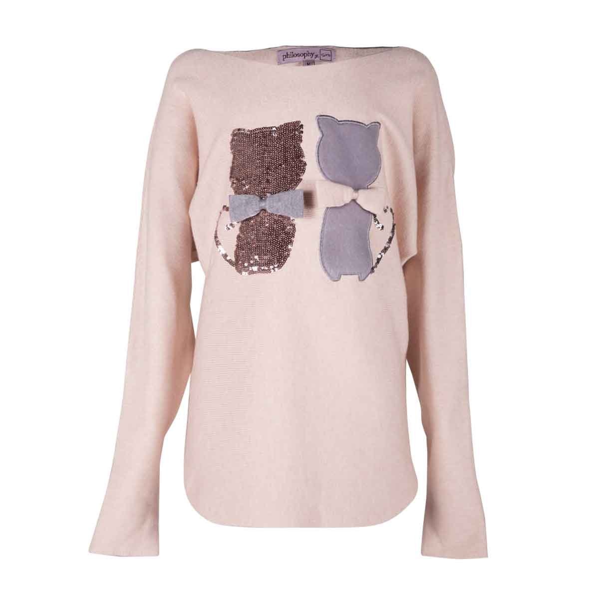 Suéter de Gatos con Lentejuelas para Niña Philosophy Jr Girls Modelo Xn508K