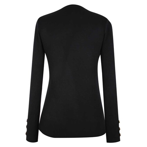 Suéter Negro con Cuello Redondo Diseño Liso Just By Basel