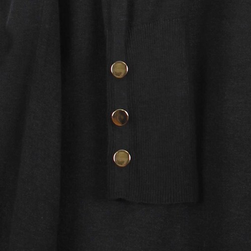 Suéter Negro con Cuello Redondo Diseño Liso Just By Basel