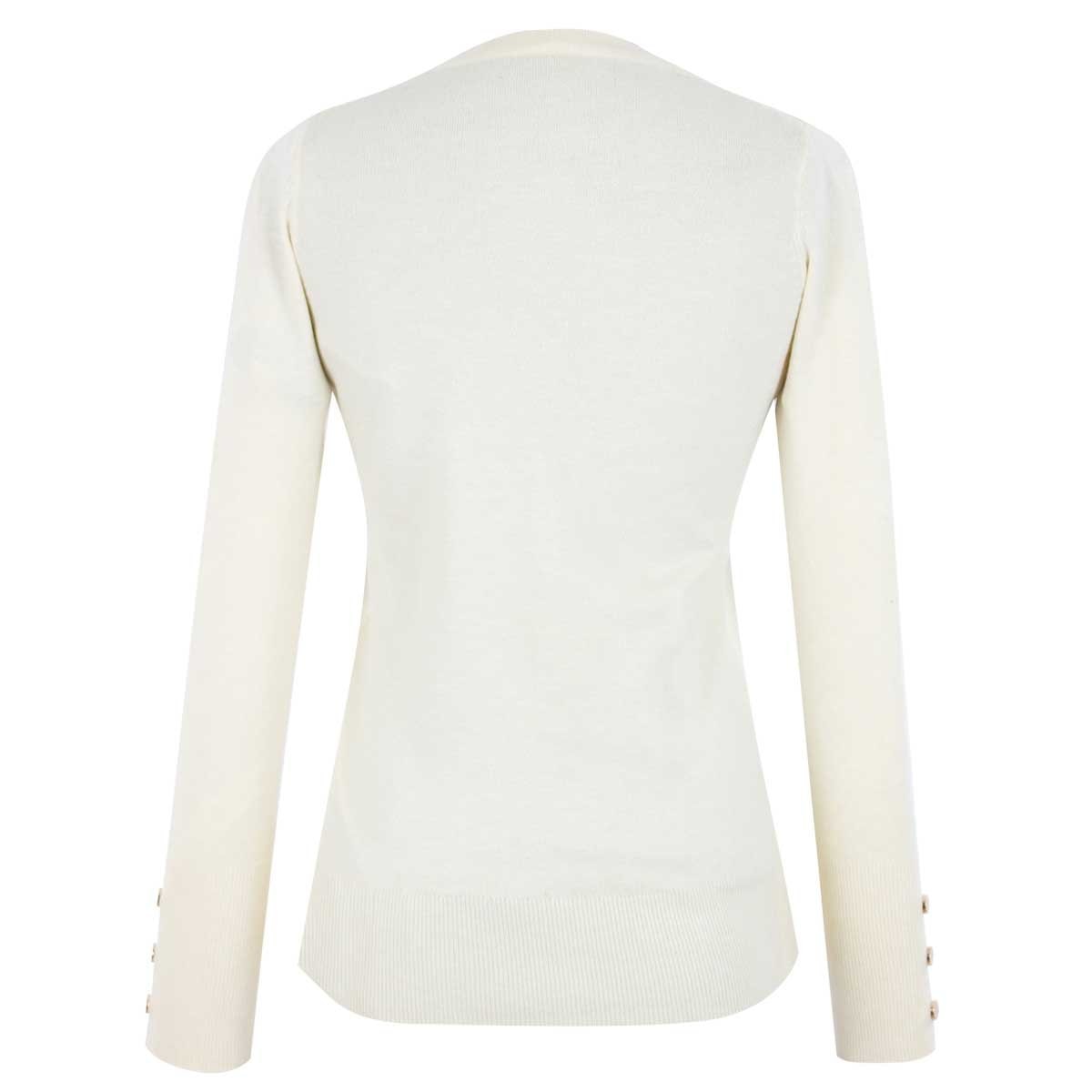 Suéter Beige con Cuello Redondo Diseño Liso Just By Basel