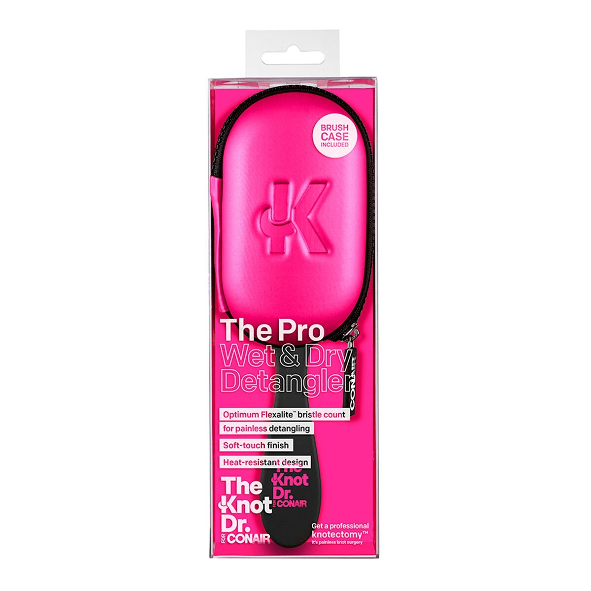 Cepillo de Pala Grande Conair Knot Dr The Pro con Estuche Portatil
