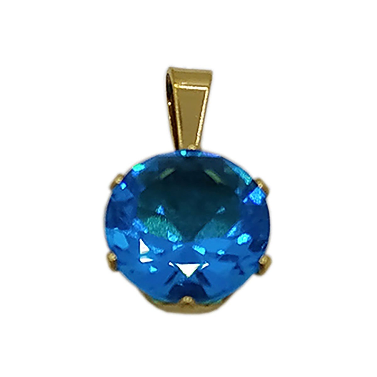 Juego para Dama con Zirconia Azul. Oro Angelus