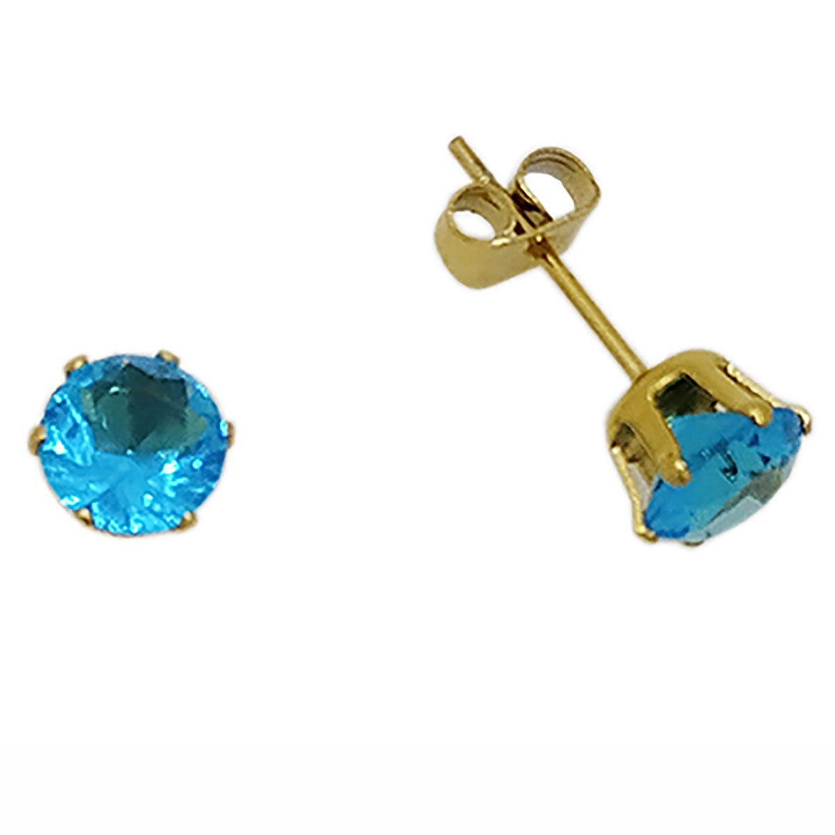 Juego para Dama con Zirconia Azul. Oro Angelus