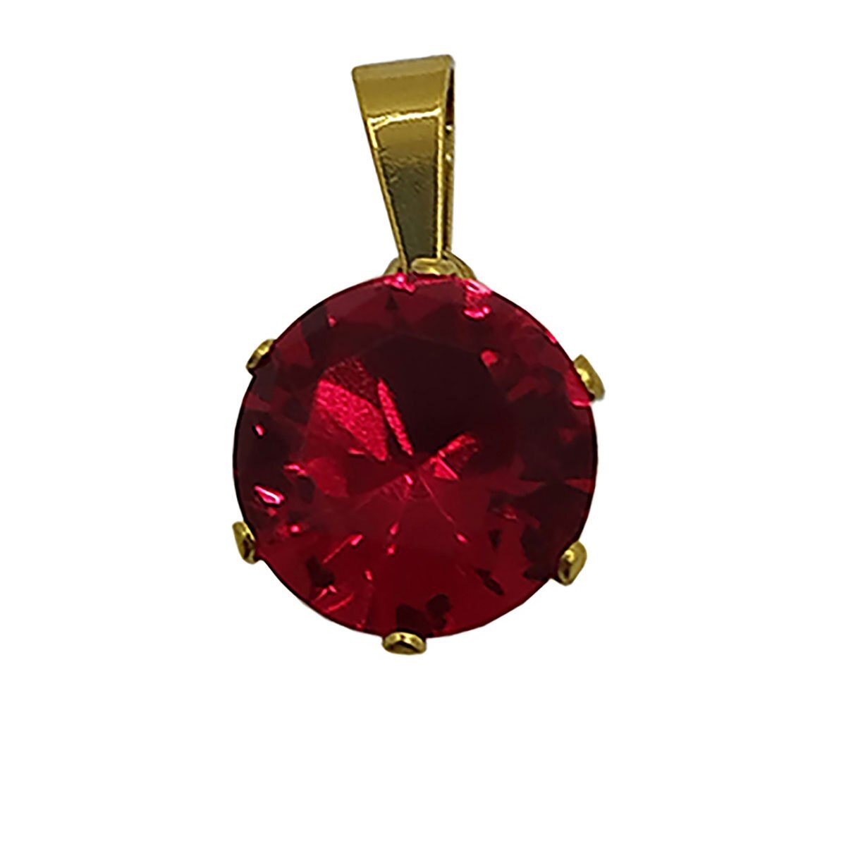 Juego para Dama con Zirconia Roja. Oro Angelus