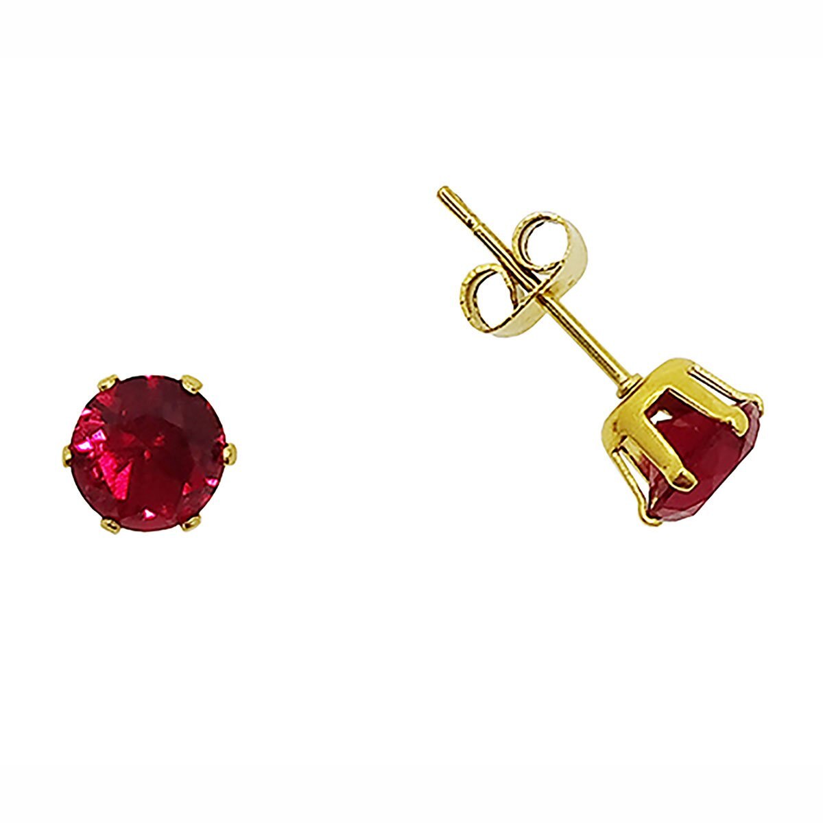 Juego para Dama con Zirconia Roja. Oro Angelus