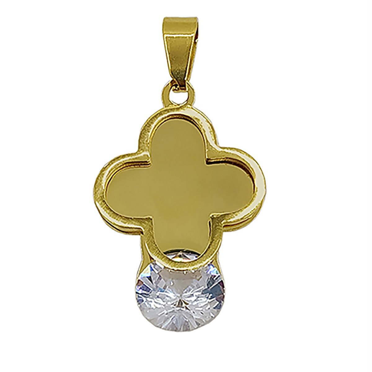 Juego para Dama con Trébol Y Zirconia. Oro Angelus