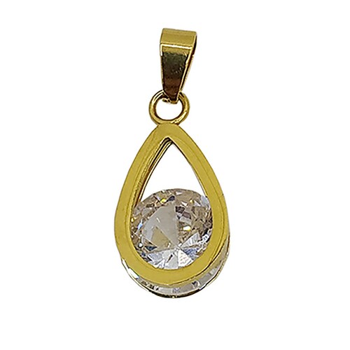 Juego para Dama Gota con Zirconia. Oro Angelus