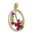 Juego Aretes Y Dije Oval Zirconias Oro Angelus