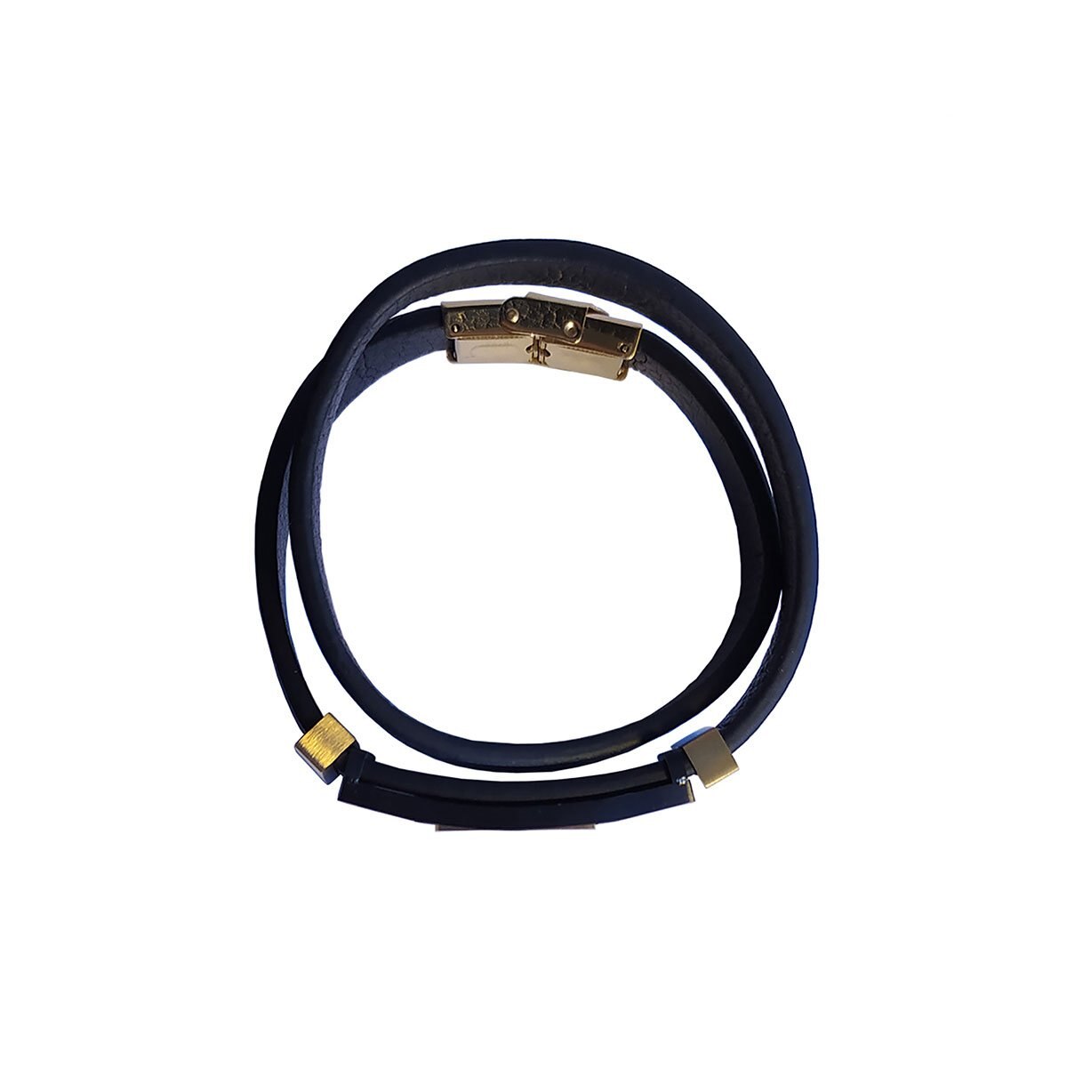 Pulsera Doble de Piel Oro Angelus