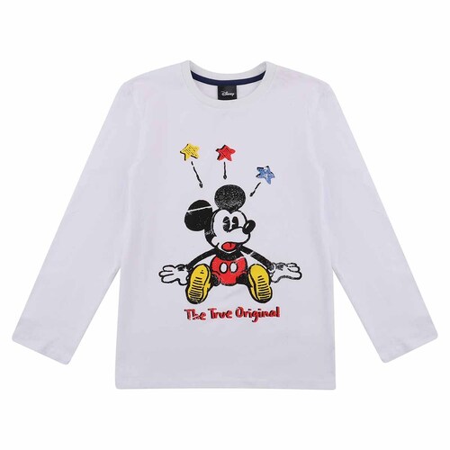 Pijama Blanca Combinada para Niño Mickey Modelo Pdy0160