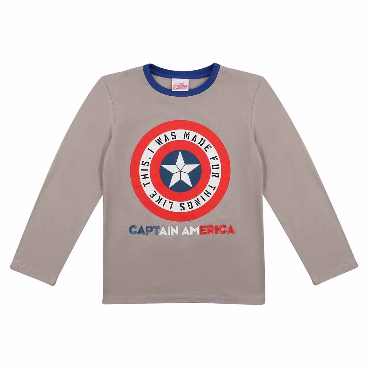 Pijama Gris Combinado para Niño Capitán América Modelo Pdy0162