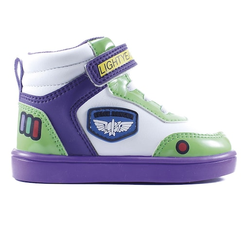 Tenis de Bota Blanco Morado con Velcro para Niño Toy Story Modelo Doriani
