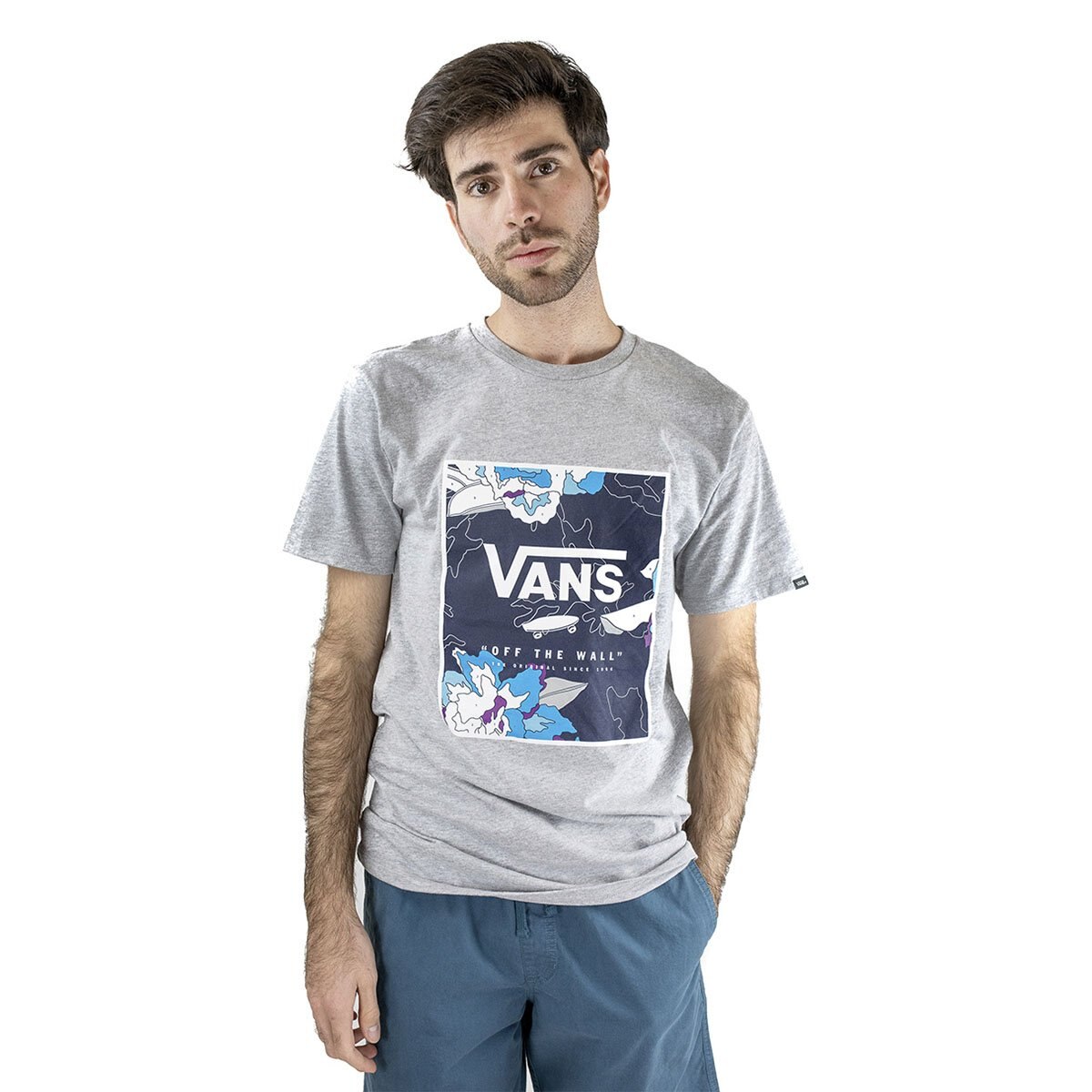 Playera Gris Estampada para Caballero Vans Modelo Vn0A312Sycf