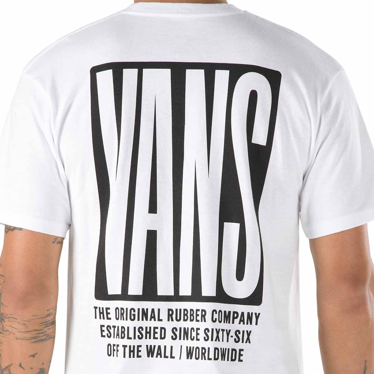 Playera Blanca Estampada para Caballero Vans Modelo Vn0A4Mrlwht
