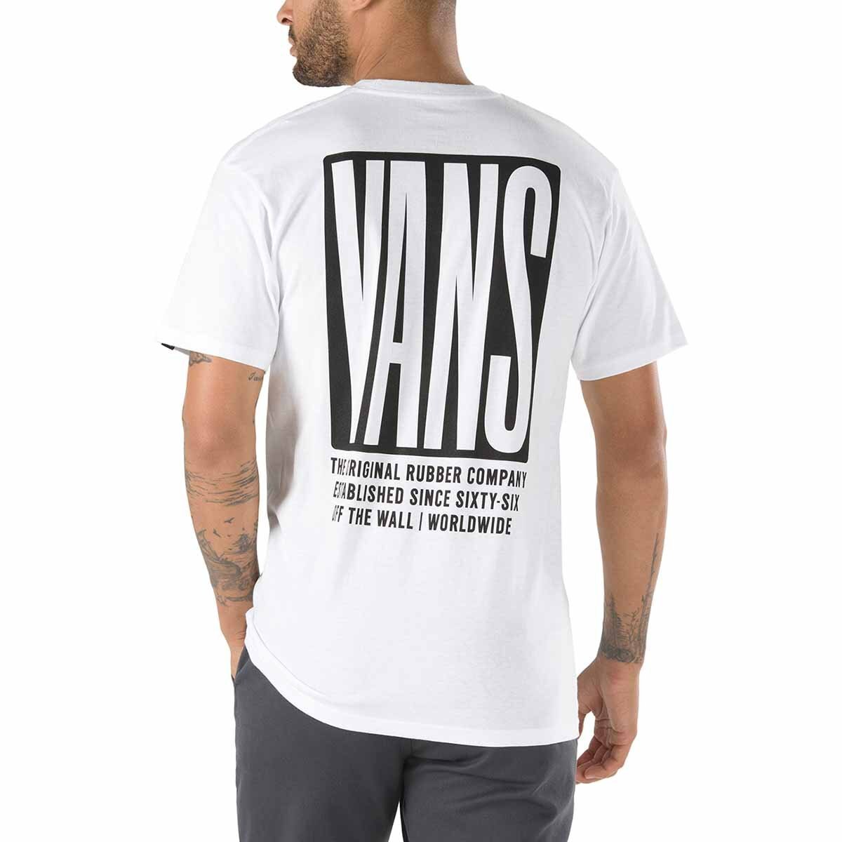 Playera Blanca Estampada para Caballero Vans Modelo Vn0A4Mrlwht