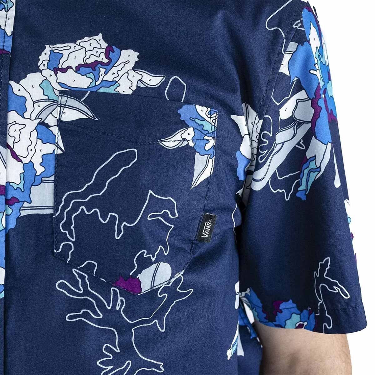 Camisa Manga Corta Azul Medio para Caballero Vans Modelo Vn0A4Ms9Yct