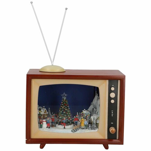 Televisión de Resina con Villa Animada 39 Cm