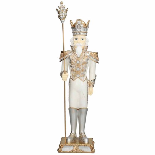Colección Opulent Cascanueces General con Base Oro Y Blanco 66 Cm