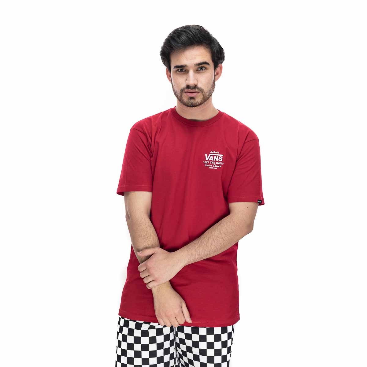 Playera Manga Corta Roja para Caballero Vans Modelo Vn0A3Hzfcar